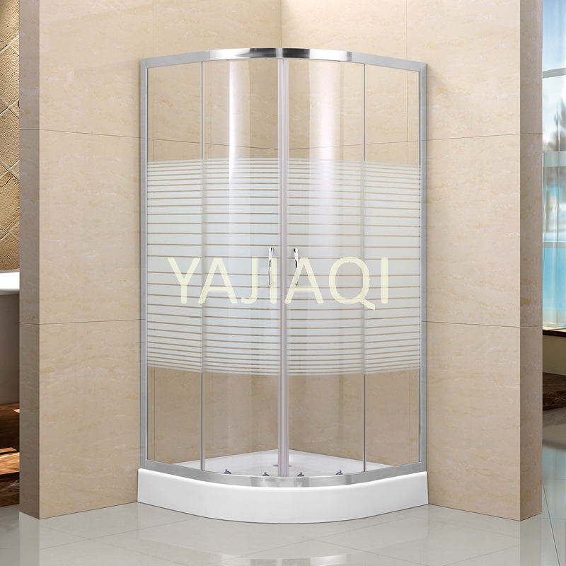 Simple shower cabin with printed glass