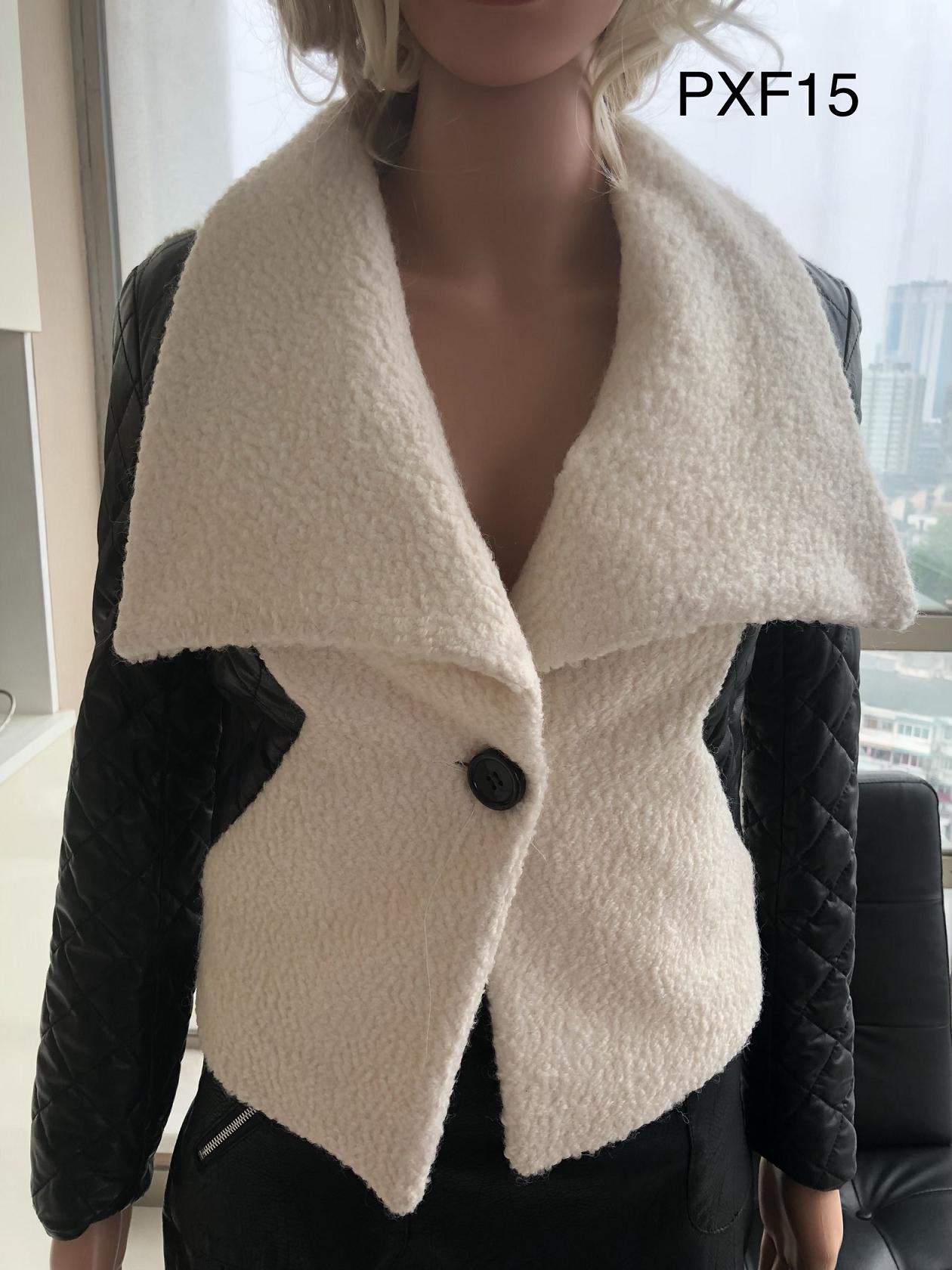 Ladies Print Embroider With Fur Pu Jacket
