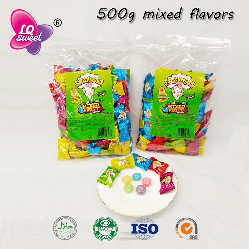 500g Bag mixed Extreme sour hard fruity candy