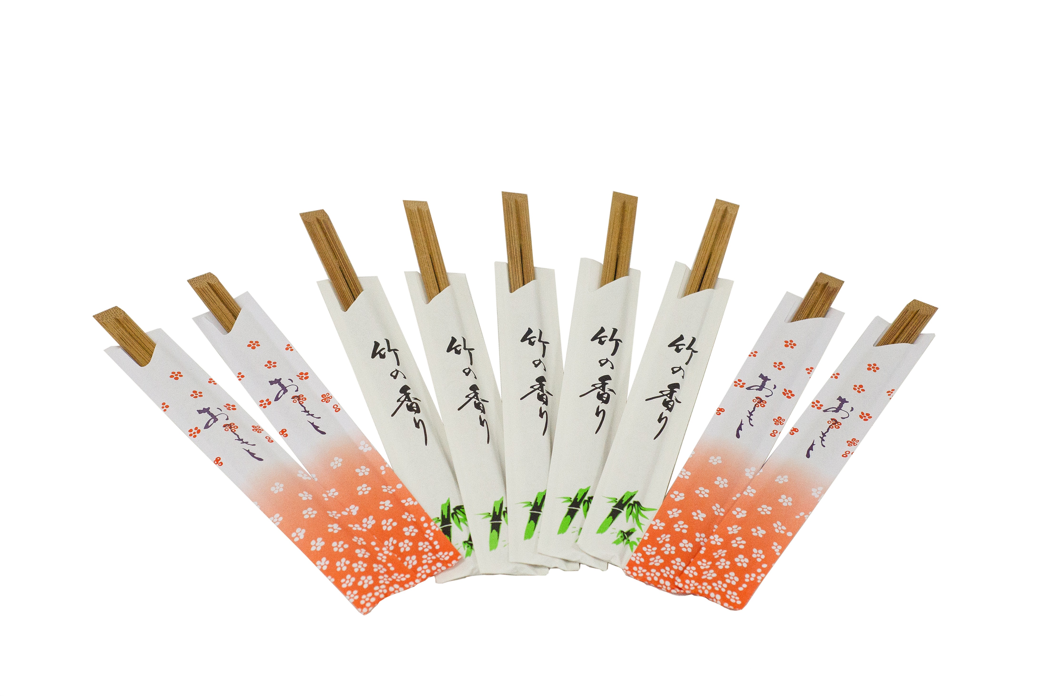 Disposable bamboo chopstick with individual half sleeve(paper) wrap