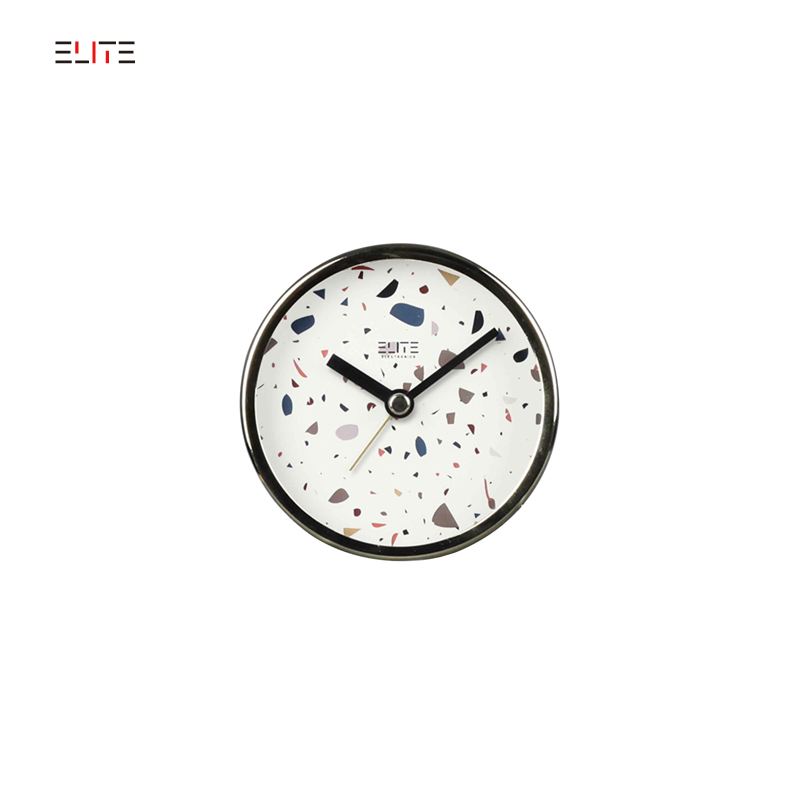Metal travel clock with foldable stand
