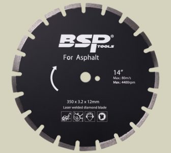 Laser welded diamond blade for asphalt