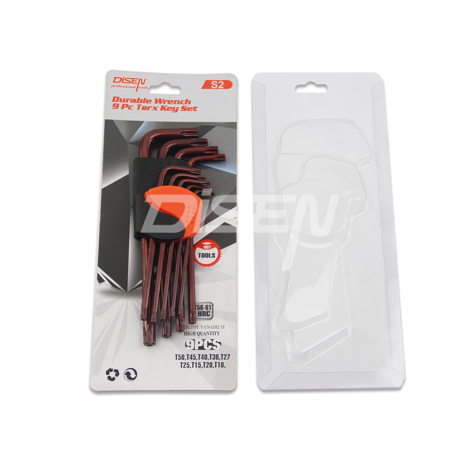 9PCS S2 Hex Key Set with plastic holder