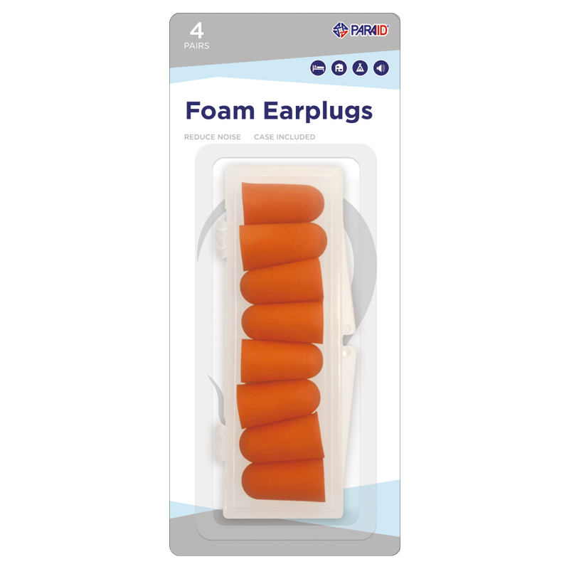Orange Foam Earplugs, 4 Pairs