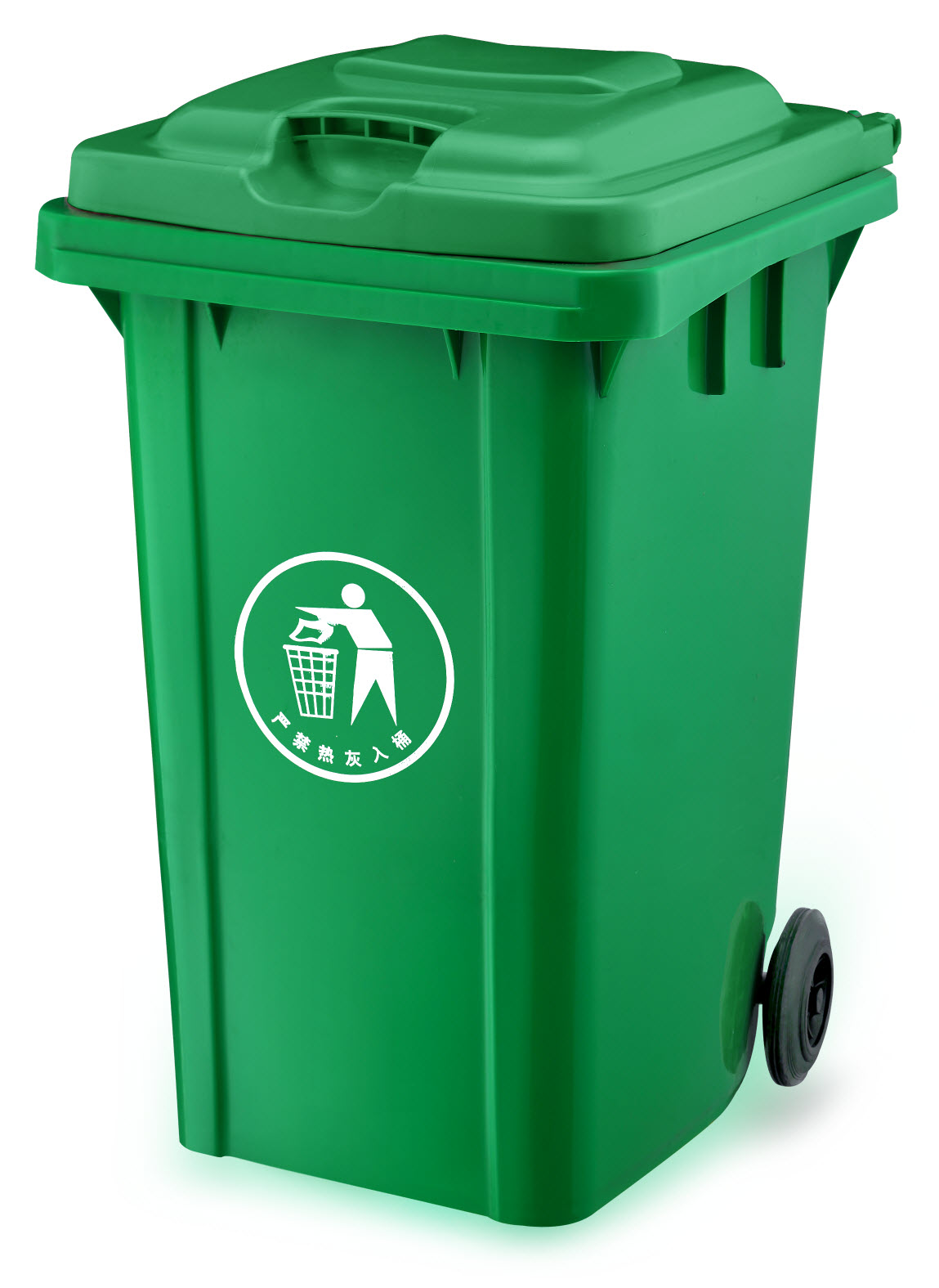80L plastic rolling cover type industrial bin trash can