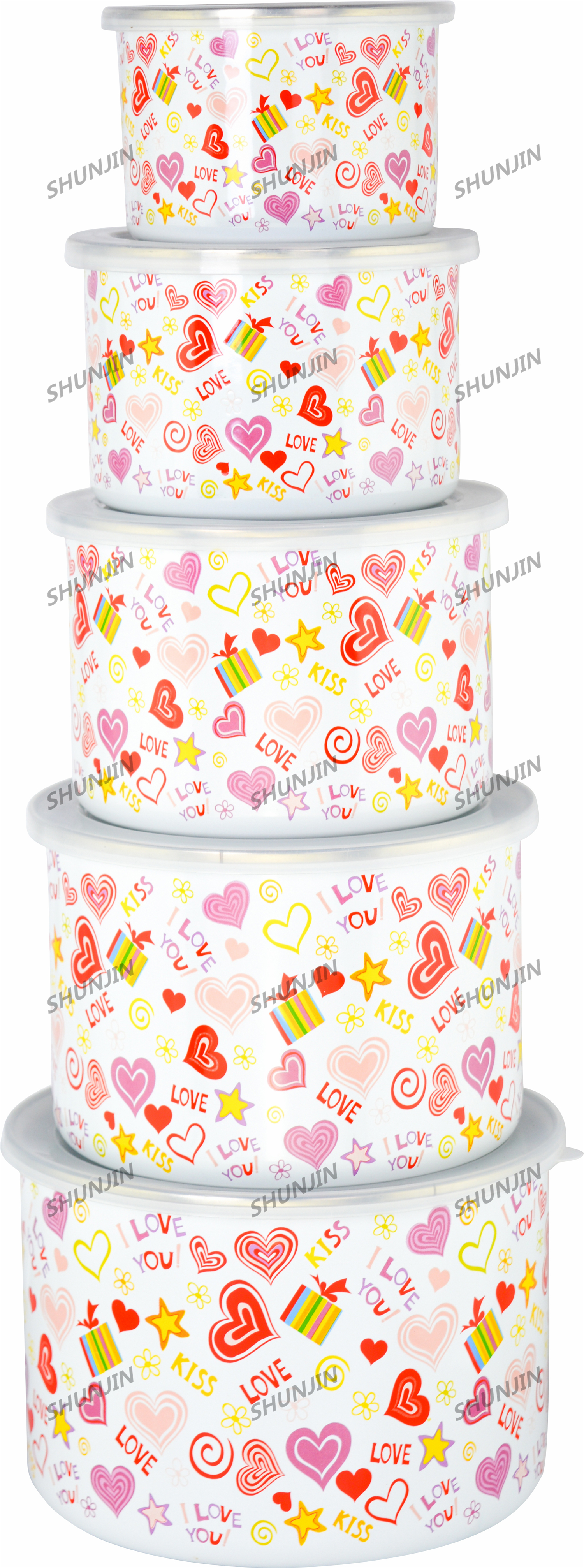 5pcs High Storage Bowl Decorated