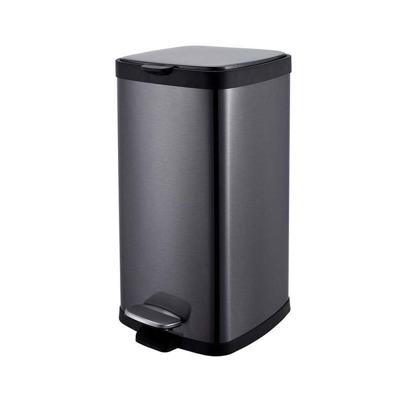 Stainless steel foot pedal waste bin