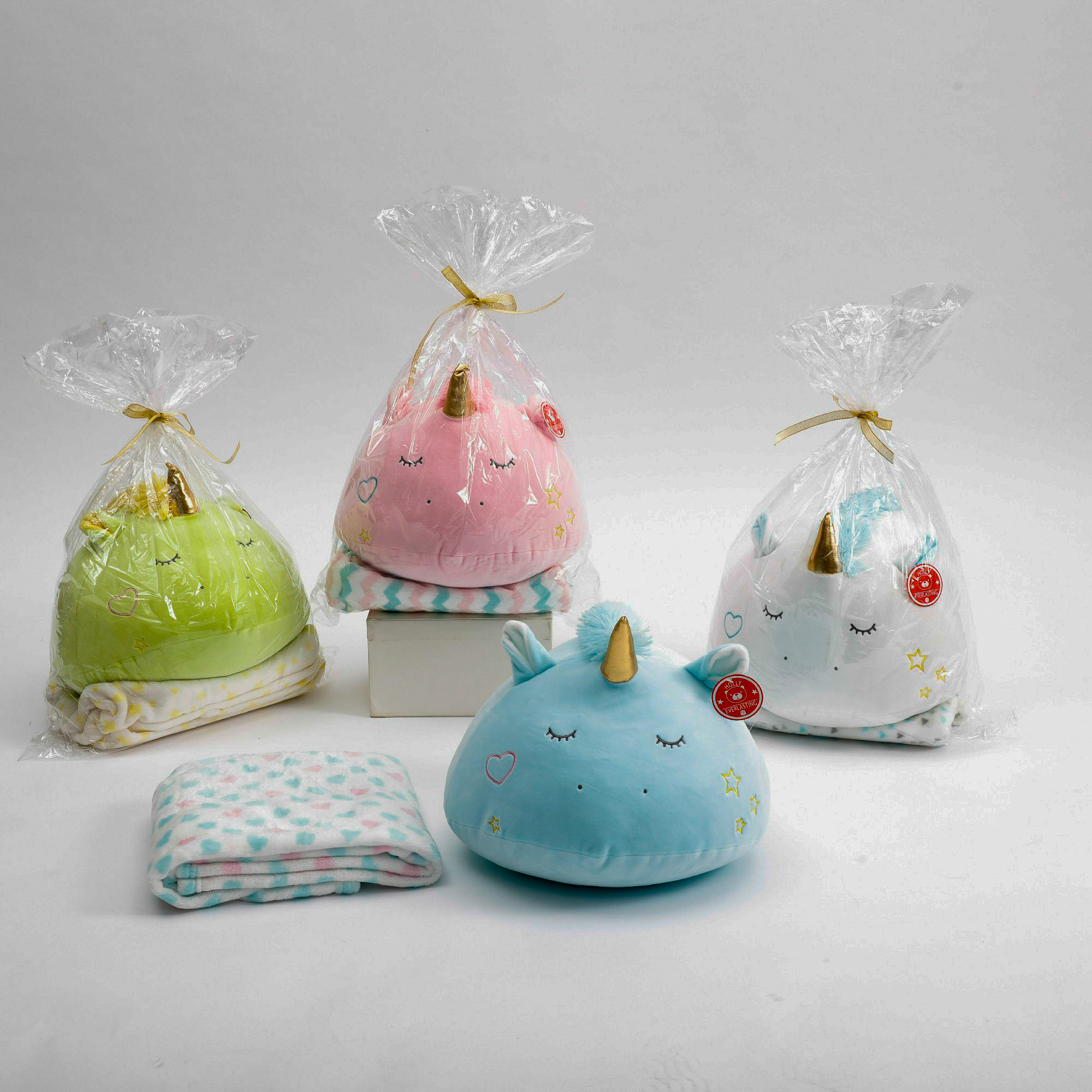plush animal toy pillow and blanket
