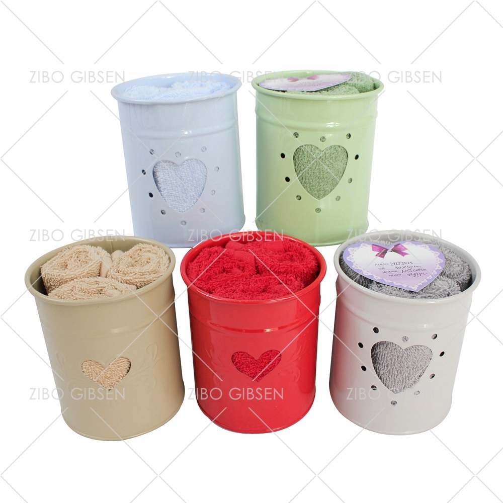 Cotton towel set with basket towel set gift towel set guest towel