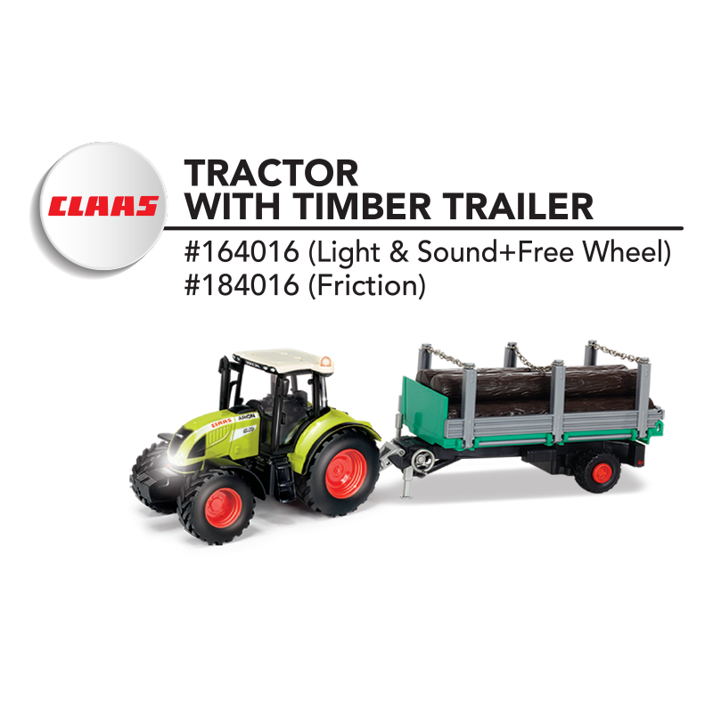 1:32 Claas 540 Tractor with Timber trailer