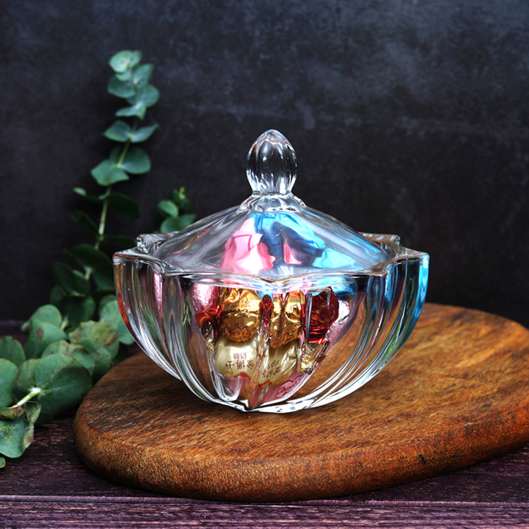 Crystal Glass candy cookie jar