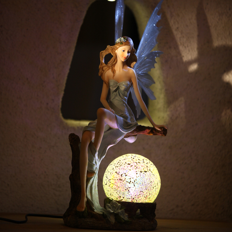 Angle resinTable lamp mosaic glass angel table lamp