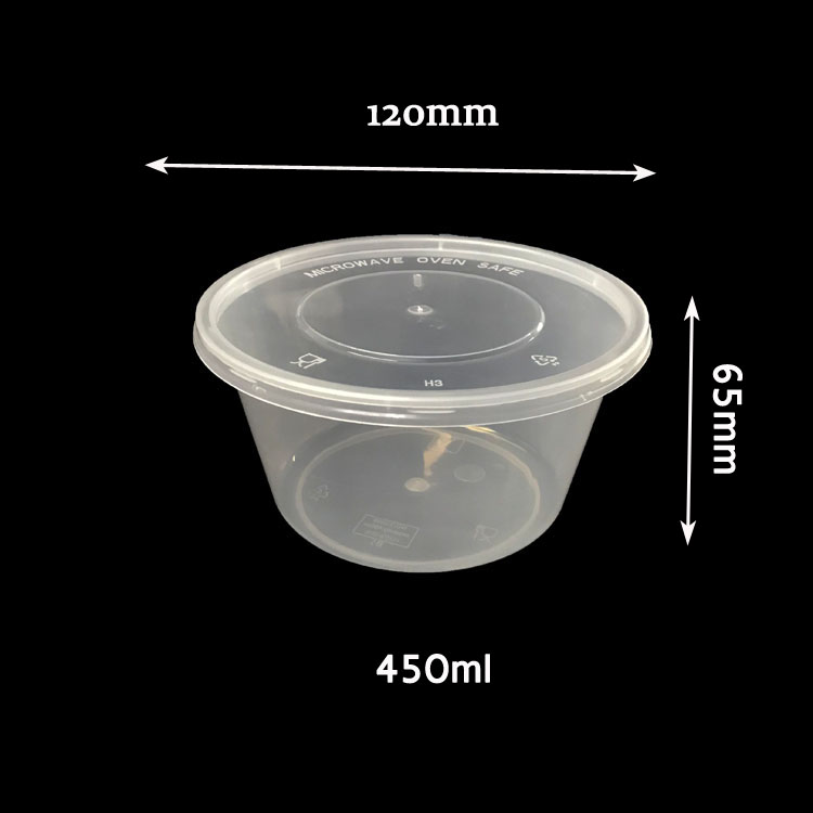 China Canton Fair Yiqiang 396 Disposable Plastic Storage Takeaway Microwavable Round Food Container Box Factory