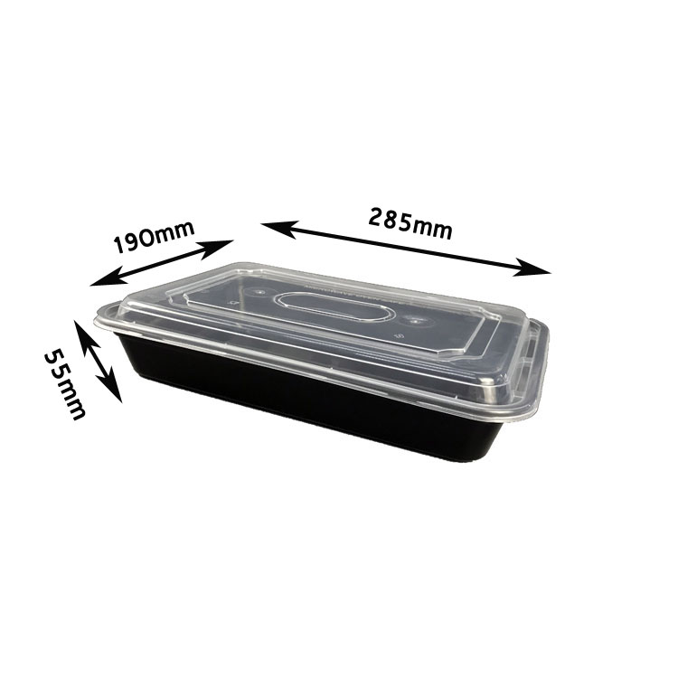 China Canton Fair Yiqiang 7858 Disposable Plastic Takeaway Microwavable Black One Compartment Bento Lunch Food Container Box Factory
