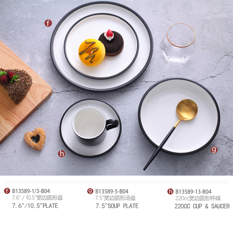 Durable porcelain with color glaze 30PCS