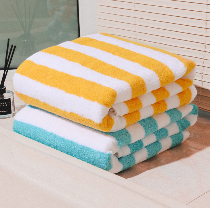 Cotton stripe bath towel
