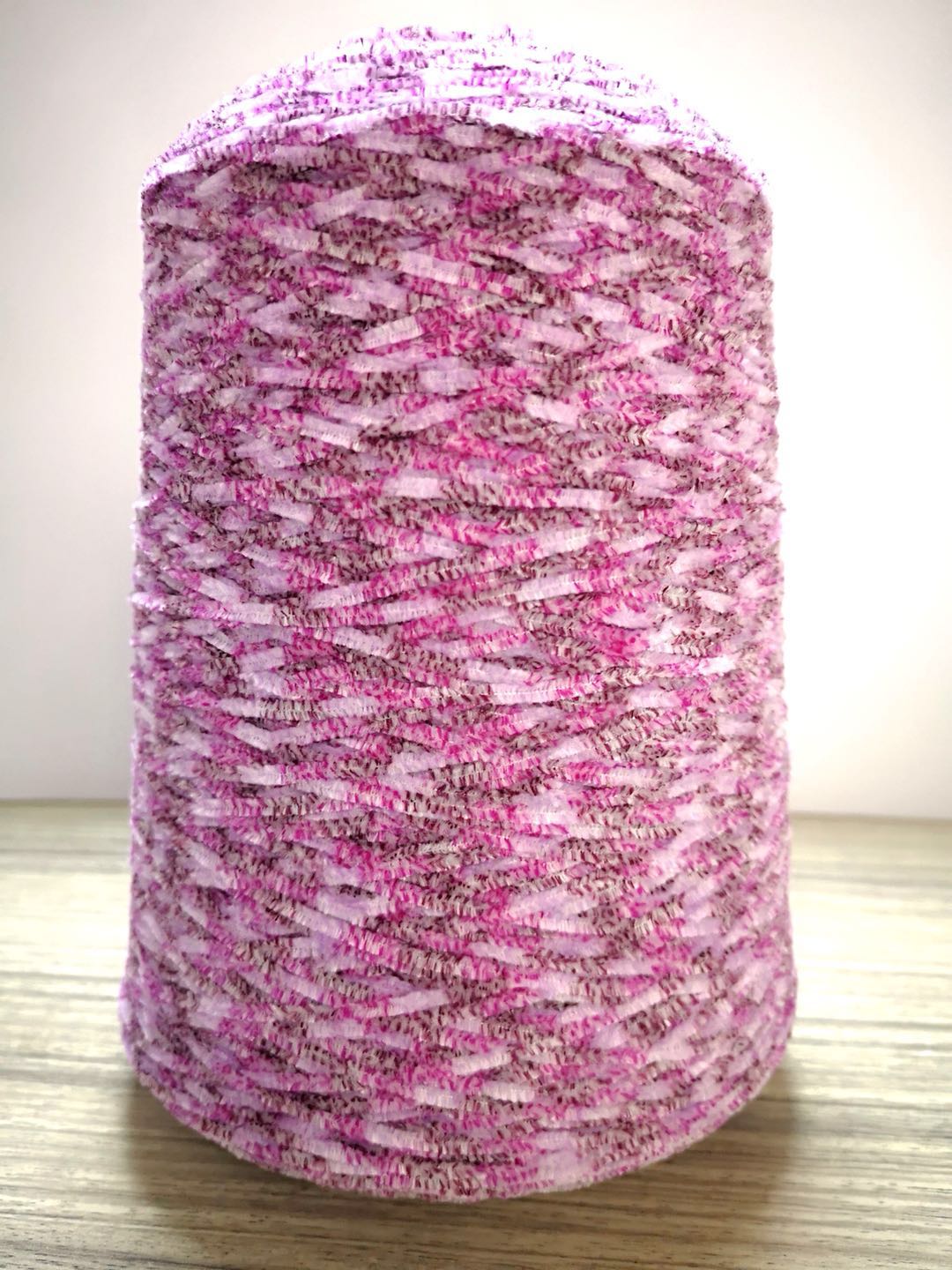Space dyed chenille yarn