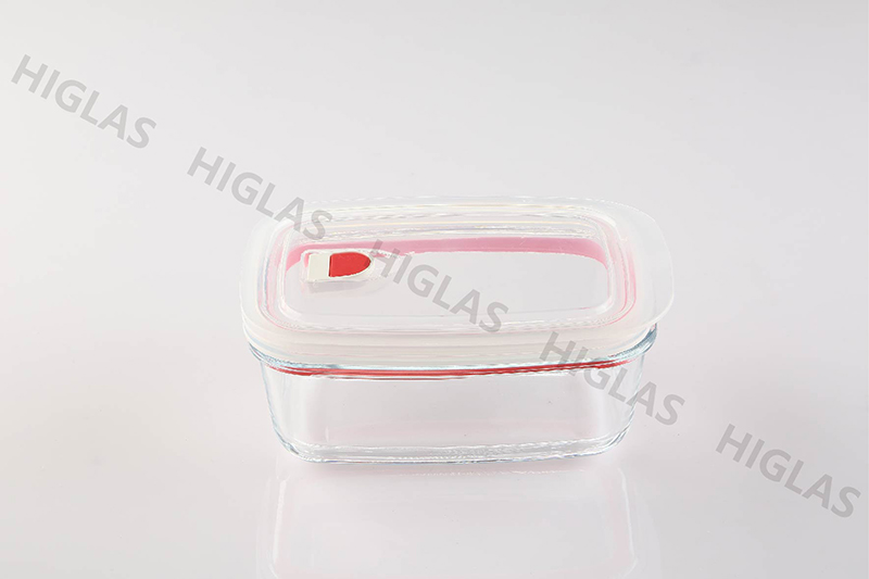 0.83L/0.4L Rect. borosilicate glass air-tight food container with pp lid