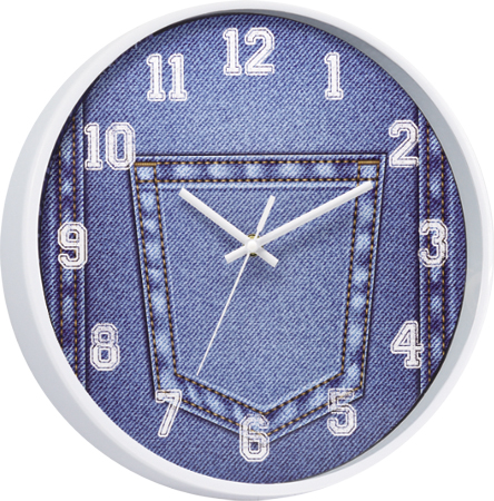 Wall clock; quartz clock; best sale; promotion; gift; simple round clock; 12inch 30cm; denim dial