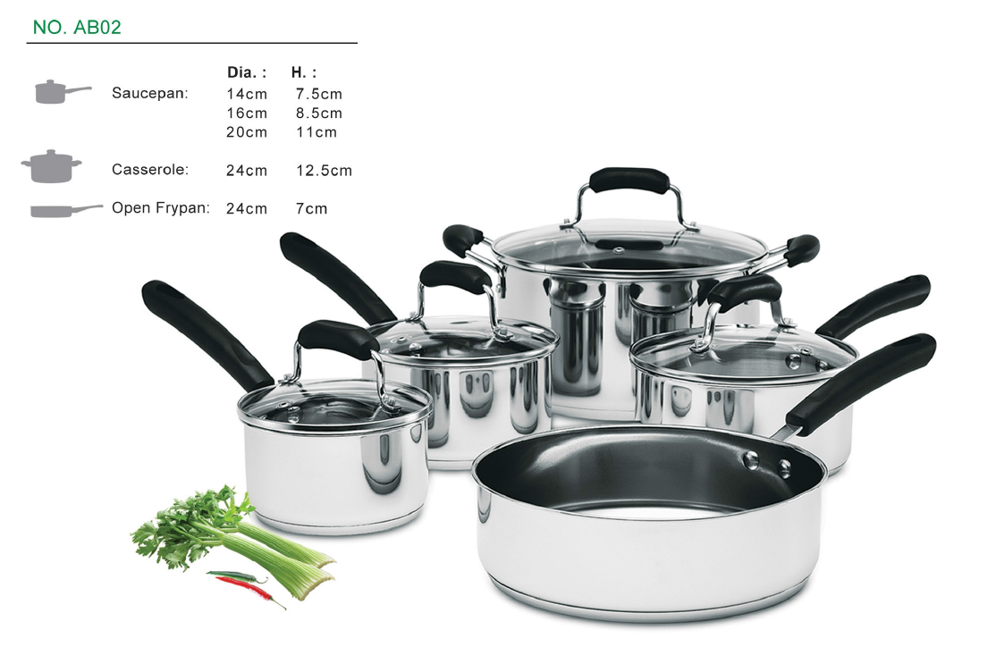 12pcs Stainless Steel cookware sets