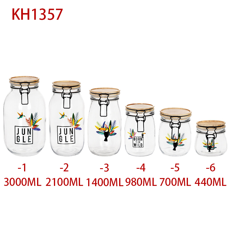 Storage bottles, storage jars, glass bottles, sealed jars，decal
