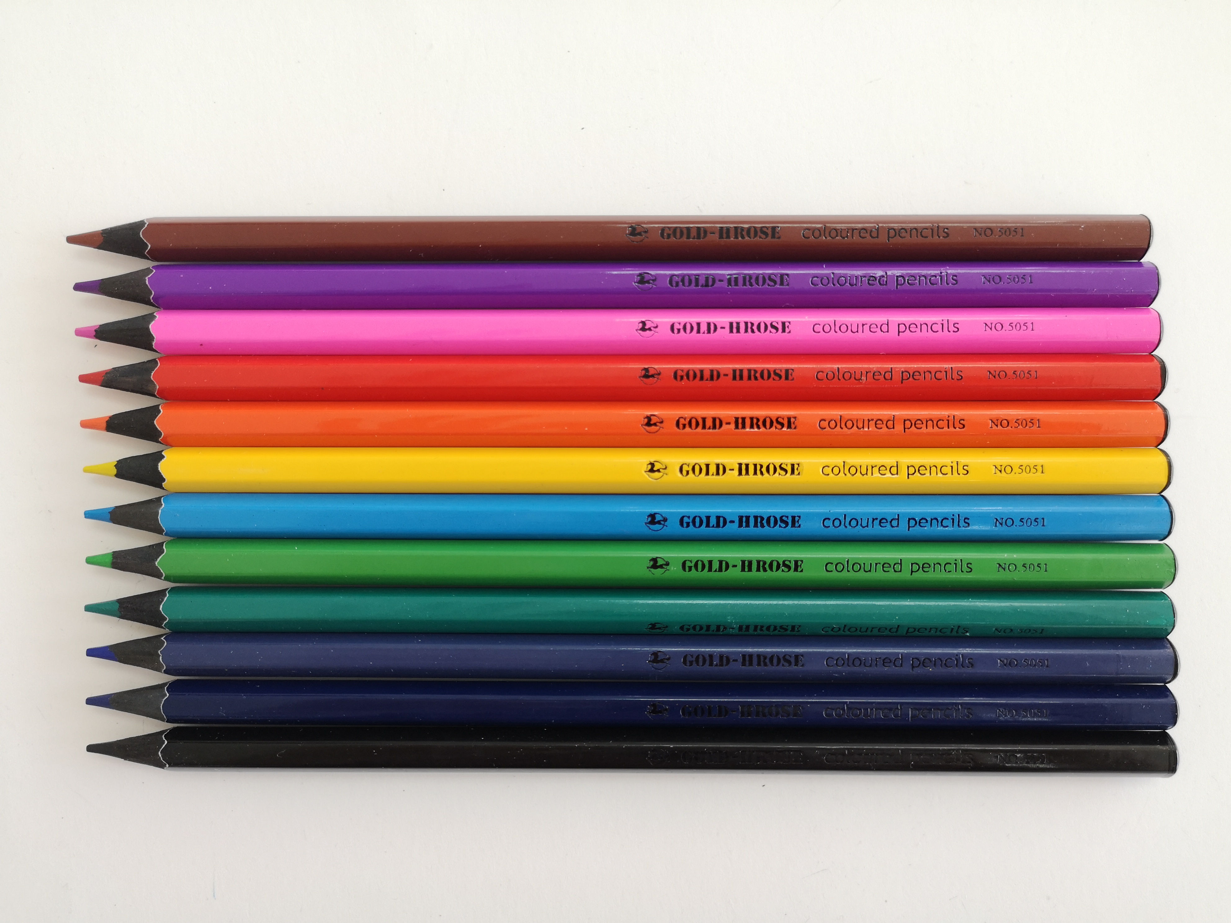 black wood 12 color pencil