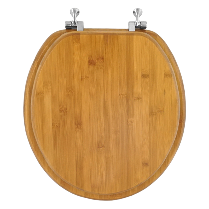 17 inch Solid bamboo round toilet seat