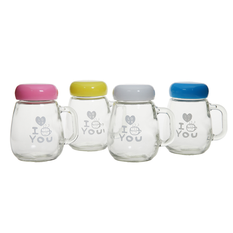 4pcs Glass Mason Jar Set With Customized Design