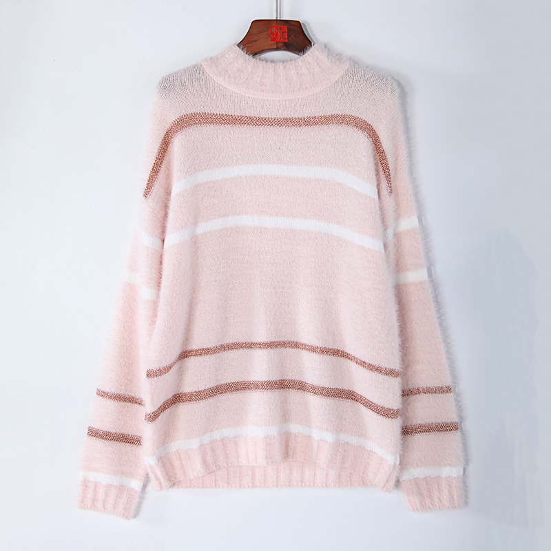 Ladies' Golded Lurex Stripe Sweater