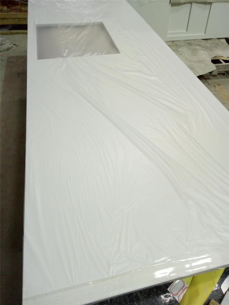 Pure white quartz countertop
