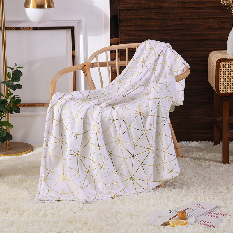 Foil print flannel blanket