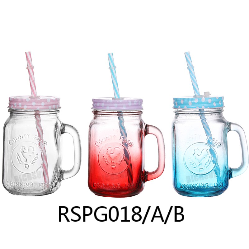 Spray colored straw juice cups