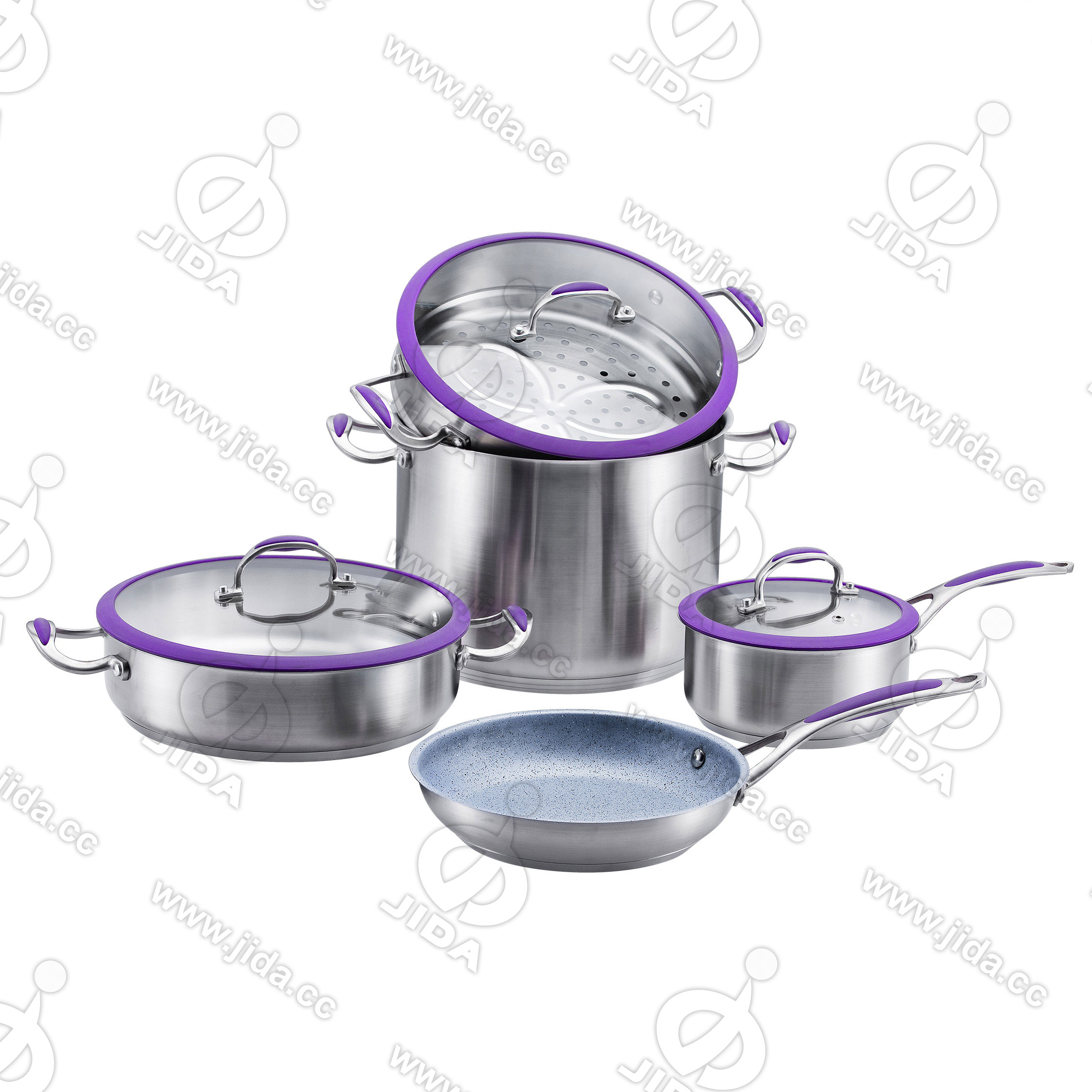 8pcs cut edge pot set
