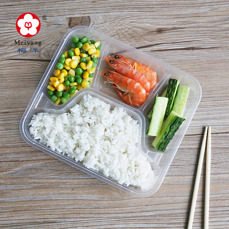 15493 disposable plastic storage takeaway microwavable Multi-compartment PP food container