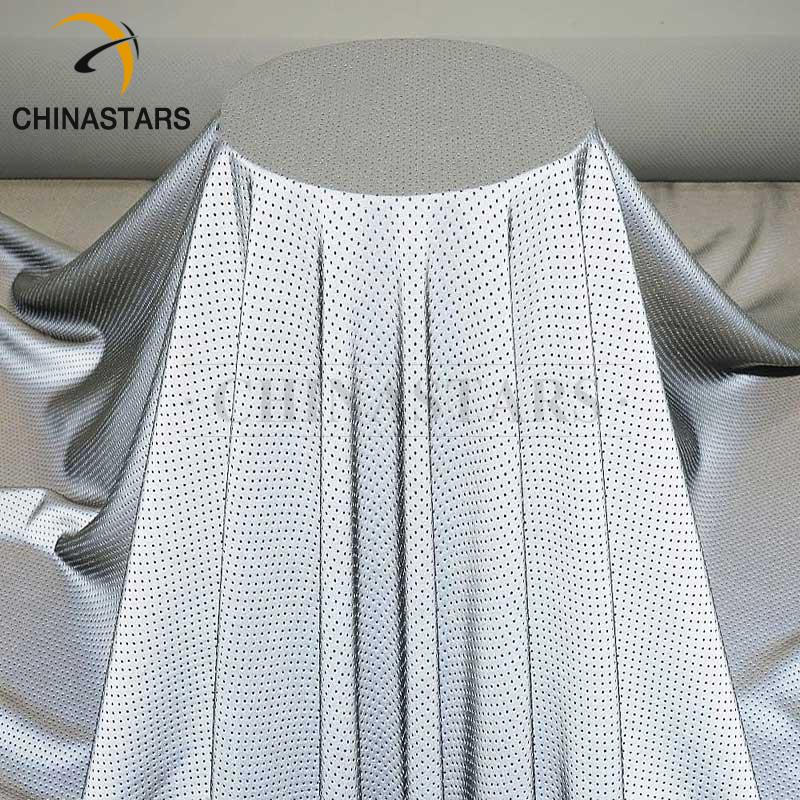 Wholesale polyester perforated breathable stretch reflective fabric for sport and outdoor clothing