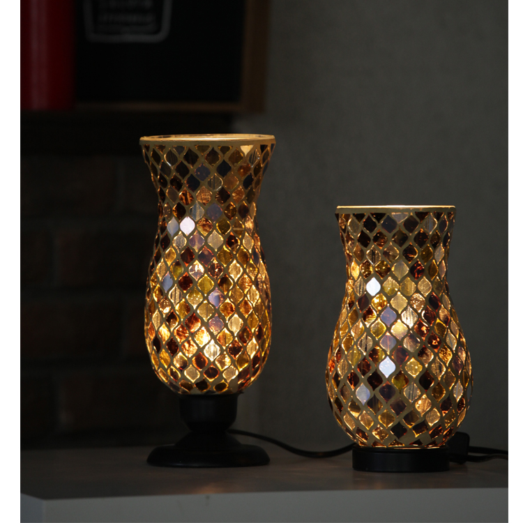 Lamp mosaic glass vase table lamp for interior decoration