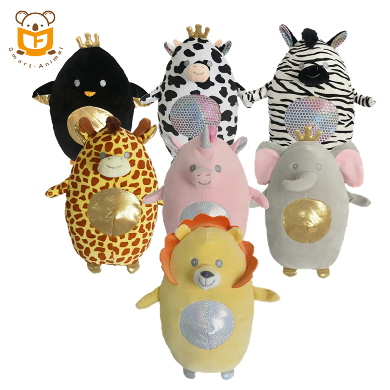Super soft fabric and stuffed animal shaped plush pillow