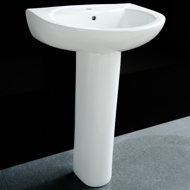 Ceramic pedestal basin