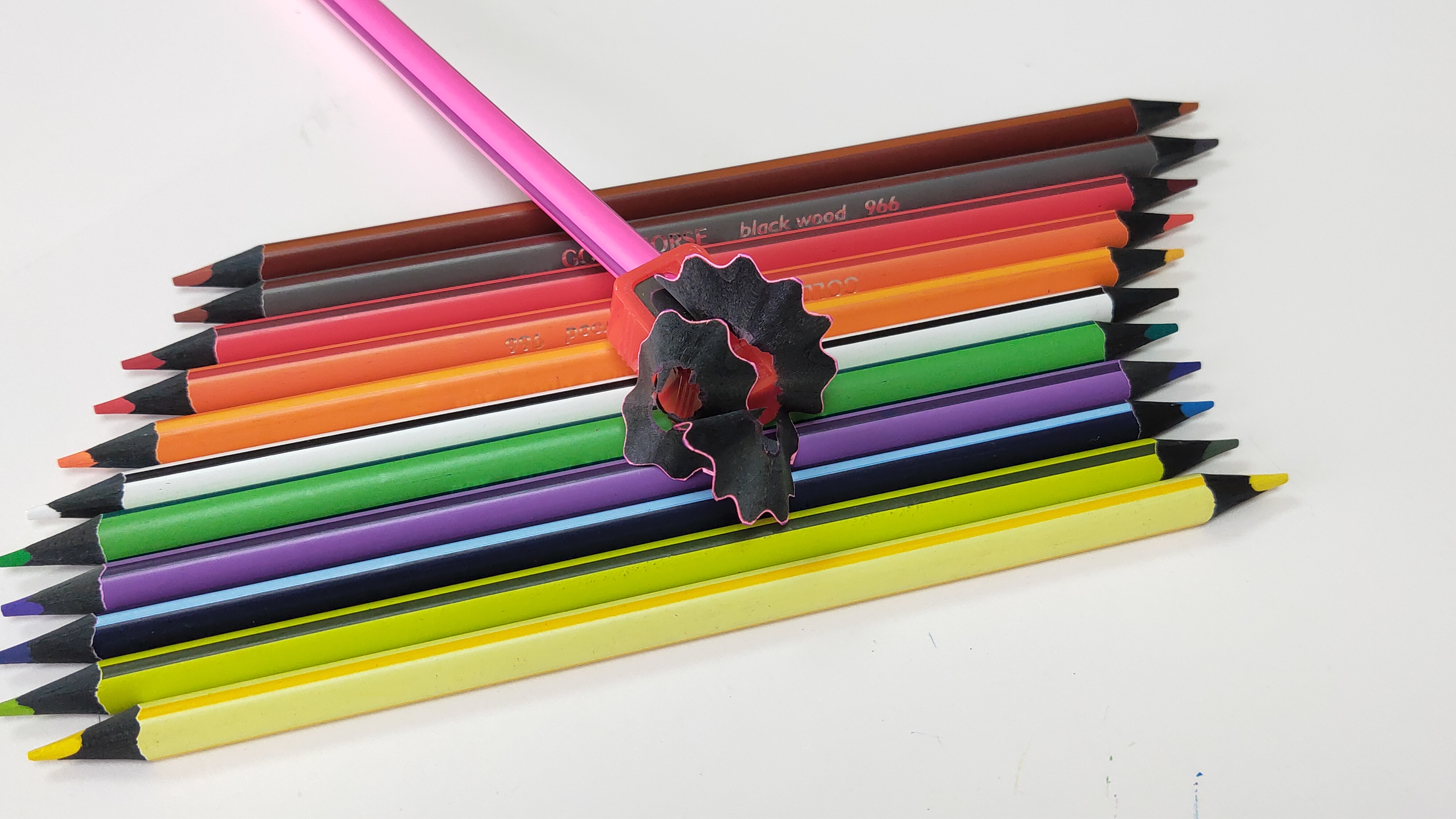 12pcs 24colors black wood Bi-color pencil
