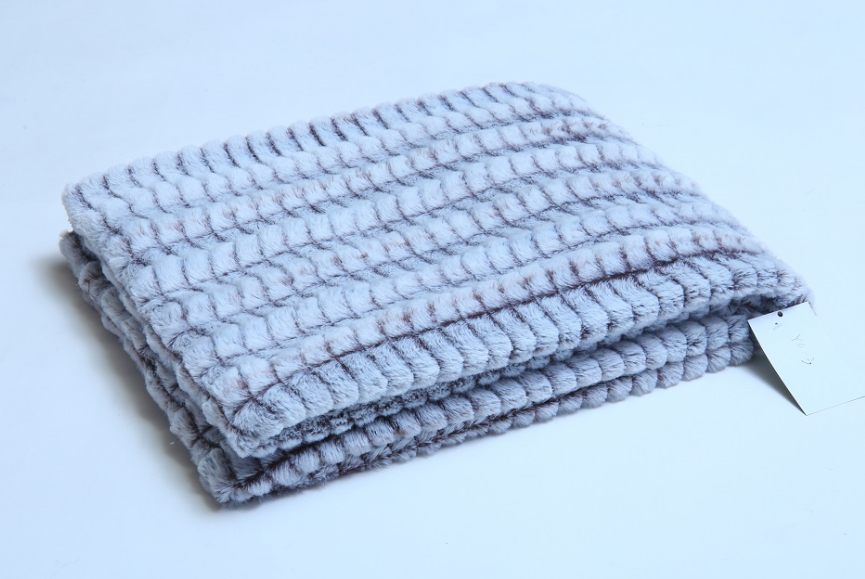 Fake fur blanket, plaid, throw,PV plush, PV fleece