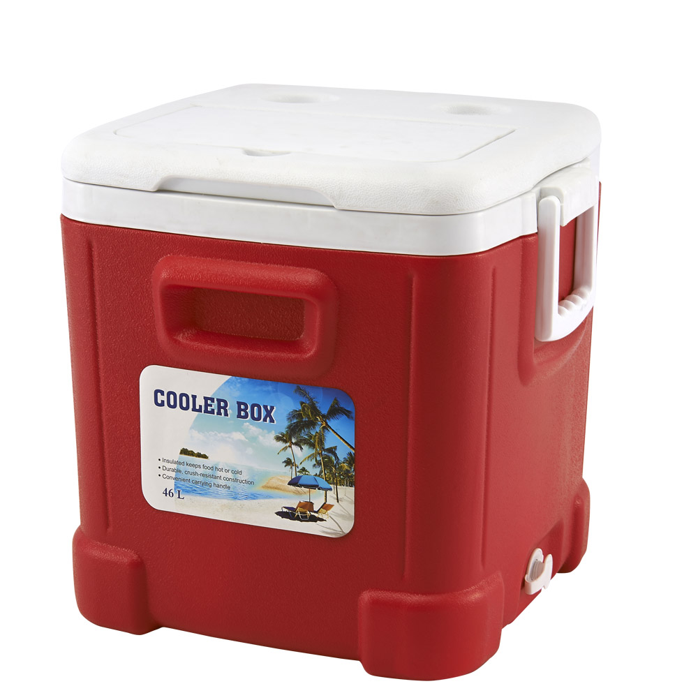 46L Camping plastic cooler with handle