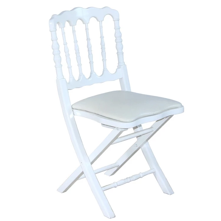 White Cushioned Folding Napoleon Event Chair