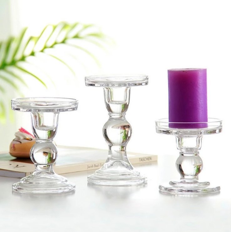 Wedding Decoration Long Stemmed Glass Candle Holder for home Decoration