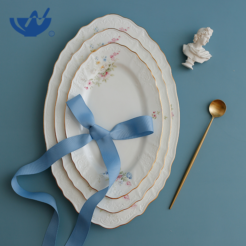 Embossed Thin Oval Plate(10"/12"/14")