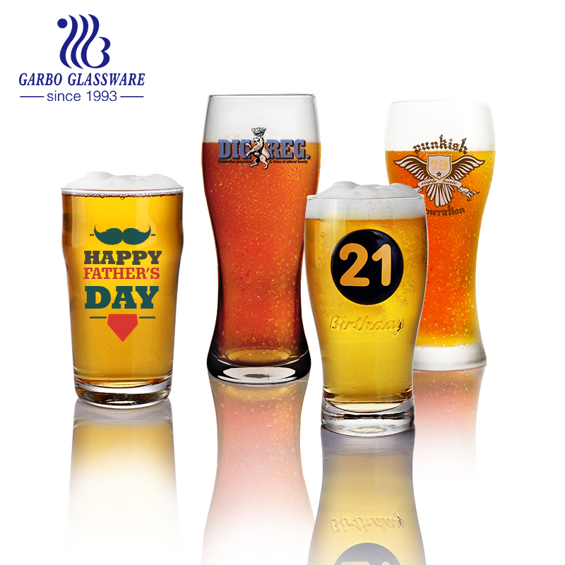 16oz wholesale promotional printed wheat lager weizen IPA pint pilsner craft beer glasses beer glass