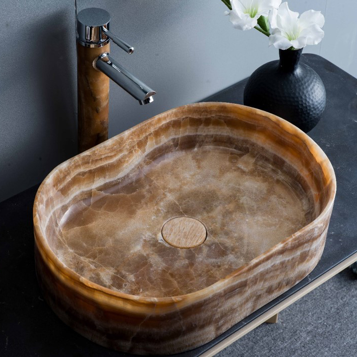 SLO6038BO Lautus Contemporary Design Wash Basin in Brown Onyx