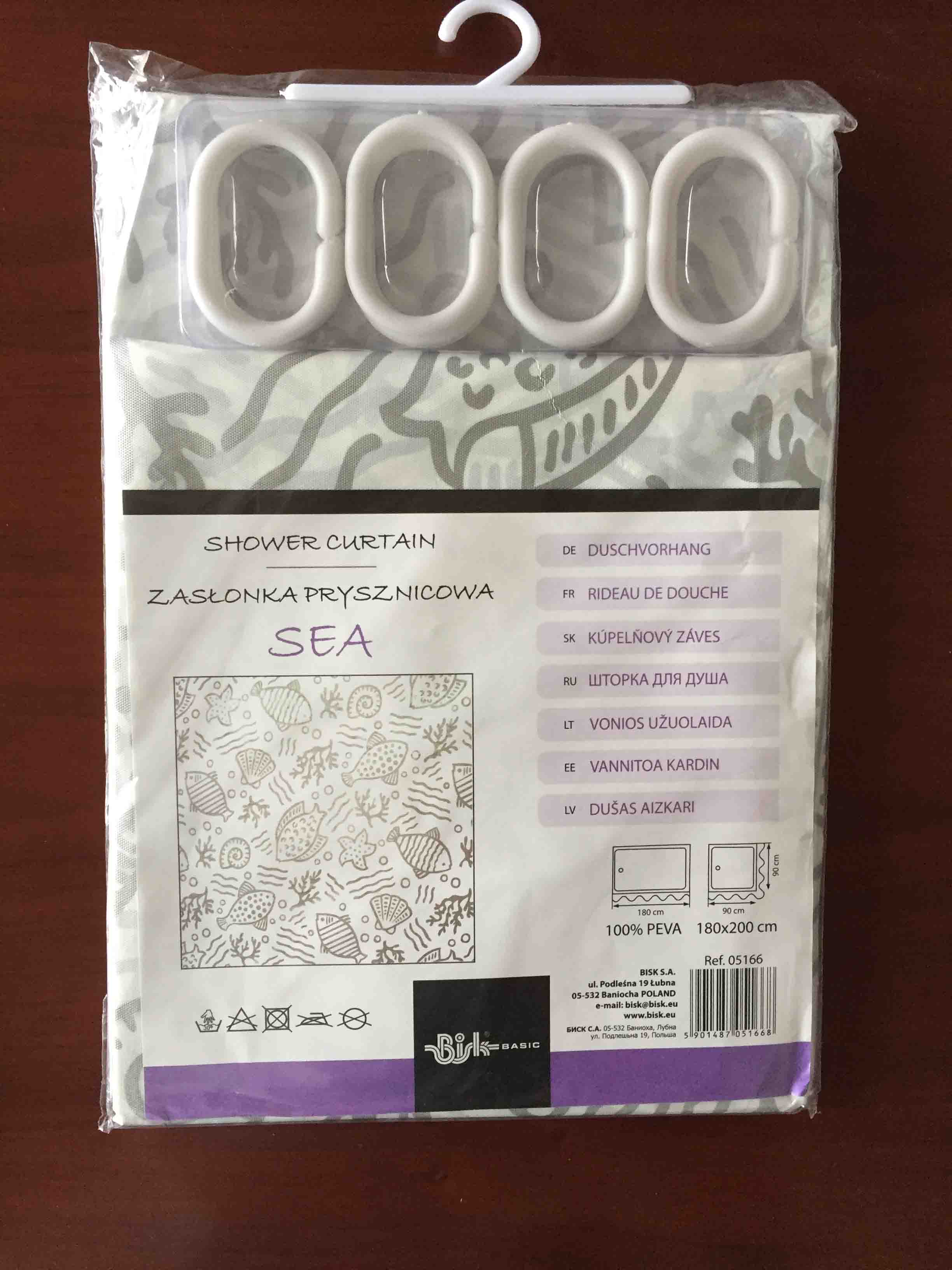 Good quality bathroom Printed design PEVA shower curtain with hooks