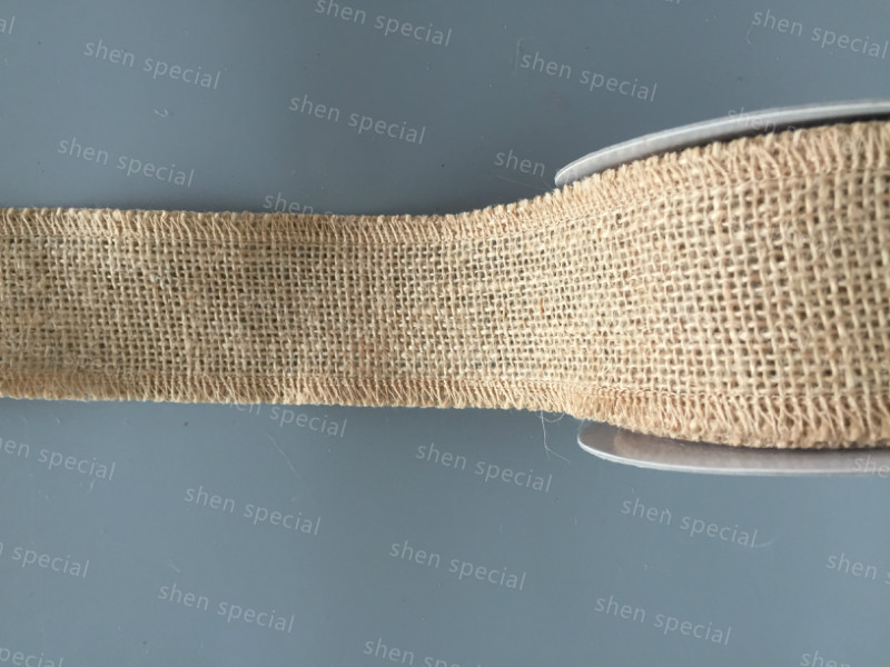 jute ribbon with sewn edge