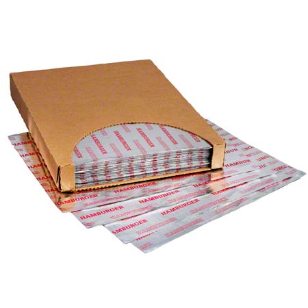305 x 305 mm / 12"x 12" Disposable Hamburger Sandwich Food Wrap Aluminum Foil Laminated Paper