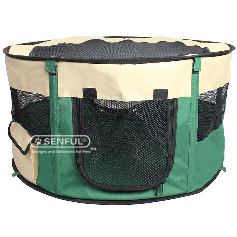 Portable Circular Pet Playpen Foldable Dog Cat Exercise Play Pen